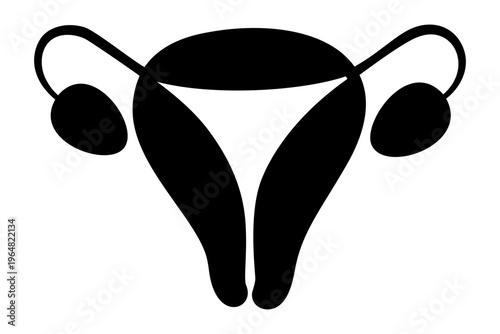 Uterus or Womb Icon Black Fill Vector Icon
