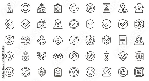 Grid of gray outline icons including common symbols for user interfaces and design elements.