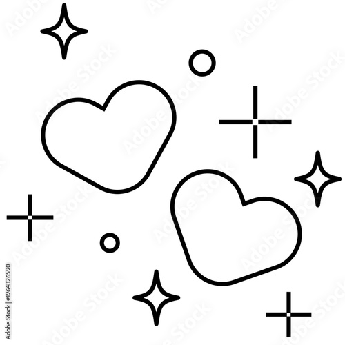 Estrellas brillantes con corazón minimalista