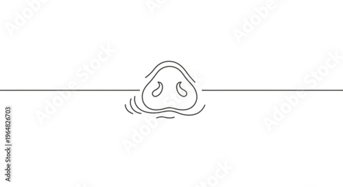 Simple continuous line art of a pig snout on a white background minimalist animal illustration