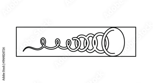 Dynamic linear progression with expanding spiral leading to an open circle graphic representation