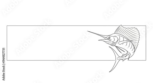 Elegant minimalist oceanic predator line drawing perfect for various design projects