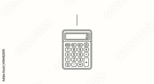 Clean line art calculator icon for educational, business, and financial graphic representations on