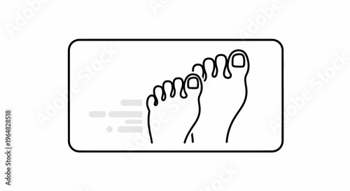Minimalist linear depiction of bare feet in motion, symbolizing agility and personal wellness
