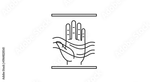 Modern hand hygiene solution icon representing an air drying or sanitization process