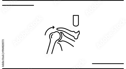 Dynamic illustration of human shoulder joint anatomy detailing movement and rehabilitation