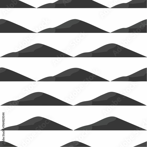 seamless pattern of gray mountains on white background