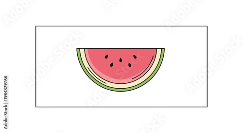 Vibrant vector illustration of a refreshing watermelon slice with seeds, ideal for summer and health