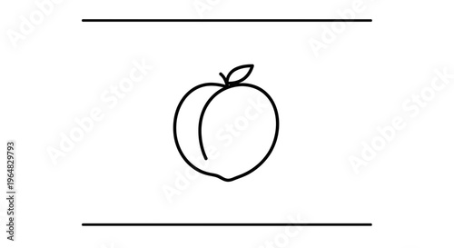 Minimalist peach line art illustration on a clean white background with framing lines