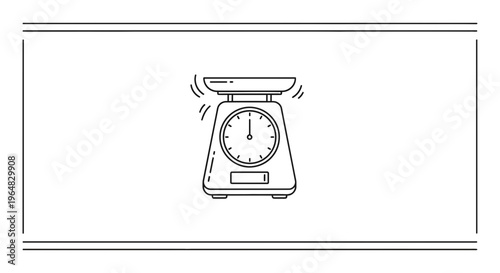 Simple kitchen scale line art for accurate ingredient weighing in any culinary setting