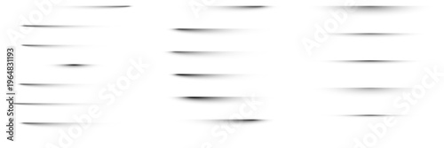 Realistic paper page curl shadows and horizontal dividers for minimalist web design and digital mockups