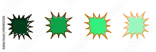 Hand drawn green explosion bubbles for eco conscious branding and sustainable product promotion