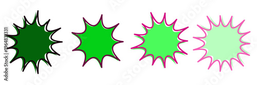 Green ecofriendly sale burst icons sustainable product promotion stickers for organic marketing