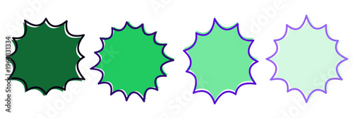 Green Starburst Price Tags for Eco Friendly Product Sales and Discounts