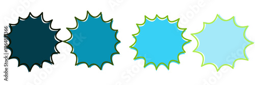 Blue Starburst Price Tags for Retail Sale and Discount Promotion Graphics