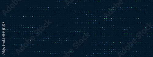 Abstract Quantum Computing Data Stream Background with Digital Particles