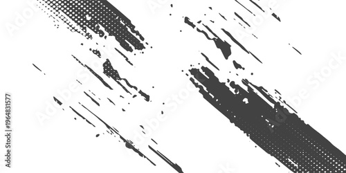 Vector grunge brush strokes texture rough black scratches for wallpaper, paint splatter template, dirt banner, watercolor design.