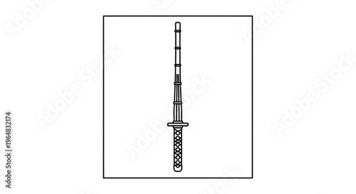 Japanese Kendo Shinai Bamboo Sword Outline Illustration