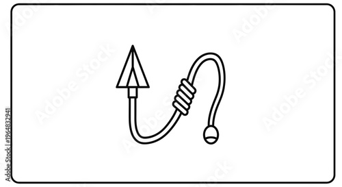 Harpoon Fishing Tool Icon, Spear Fishing Equipment, Marine Hunting Symbol