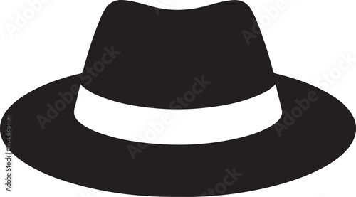 Classic black fedora hat with a white band a timeless fashion accessory