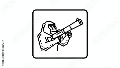 Gorilla Holding Rocket Launcher Icon