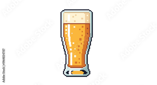 A glass of beer with foam. Vector Illustrations. EPS Editable