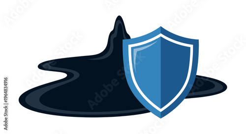 Blue Shield Protection Security Symbol Icon. Vector Illustrations. EPS Editable