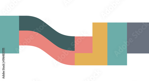 Colorful blocks stacked in abstract formation. Vector Illustrations. EPS Editable