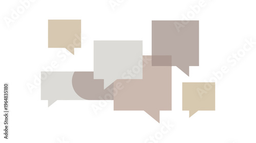 Colorful speech bubbles in pastel shades. Vector Illustrations. EPS Editable