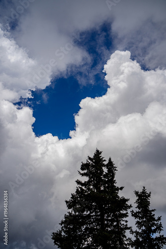 A summer monsoon rain storm from the San Francisco Mountains near Flagstaff Arizona