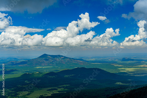 A summer monsoon rain storm from the San Francisco Mountains near Flagstaff Arizona