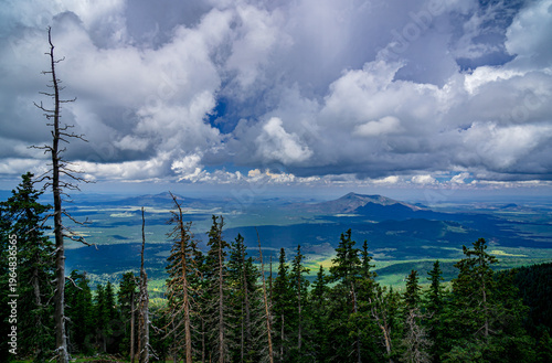 A summer monsoon rain storm from the San Francisco Mountains near Flagstaff Arizona