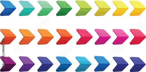 Colorful chevron arrows in various directions and shades