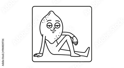 Funny Cartoon Lemon Character Relaxing and Lounging with a Chill Vibe