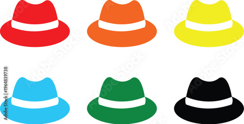 colorful fedora hats in different colors