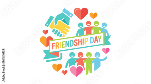 Friendship Day colorful illustration graphic. Vector Illustrations. EPS Editable