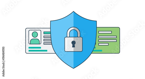 Digital Security Lock Icon Protection. Vector Illustrations. EPS Editable