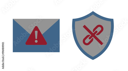 Email Security and Phishing Protection Icons. Vector Illustrations. EPS Editable