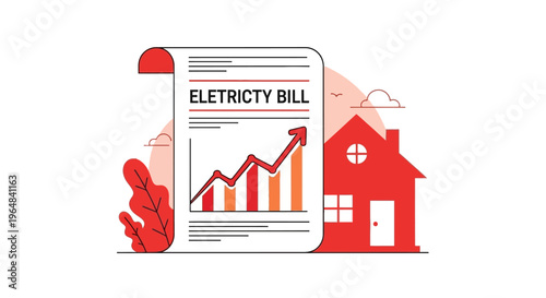 Electricity bill payment concept. Vector Illustrations. EPS Editable