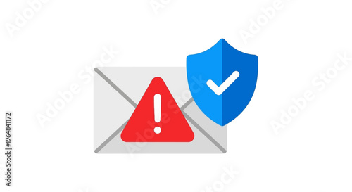 Email Security Warning Icon Concept. Vector Illustrations. EPS Editable