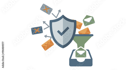 Email security check protection concept. Vector Illustrations. EPS Editable