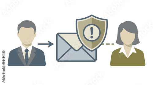 Email Security Concept Illustration. Vector Illustrations. EPS Editable