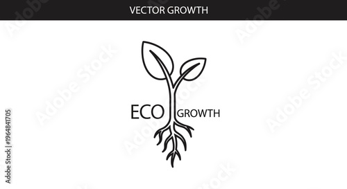 Eco Growth Seedling Icon: Sustainable Development, Nature, and Organic Business Concept