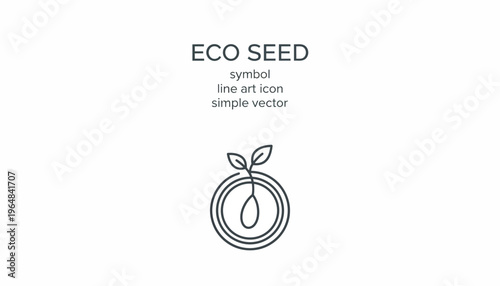 Eco Seedling Growth Symbol Line Art Icon Simple Vector