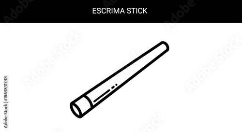 Escrima Stick Icon, Martial Arts Weapon, Filipino Combat Training Tool, Isolated Vector Illustration
