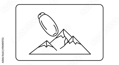Falling Capsule Over Mountain Peaks - Adventure and Danger Concept