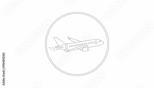 Airplane taking off, vector icon, travel and transport concept
