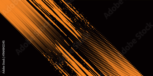 orange black brush Car sticker wrap pattern banner abstract sporty lines black orange color combination grunge brush modern pattern racing motorsport design.vector illustration. eps 10