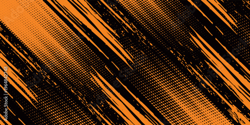 orange black brush Car sticker wrap pattern banner abstract sporty lines black orange color combination grunge brush modern pattern racing motorsport design.vector illustration. eps 10