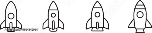 rocket vector clipart four rocket variations icon design pack